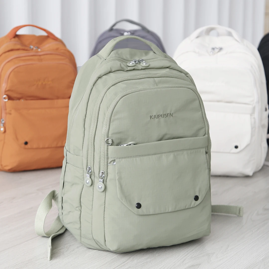 2025新款大容量双肩包16寸多层电脑背包时尚通勤挂包防泼水布包