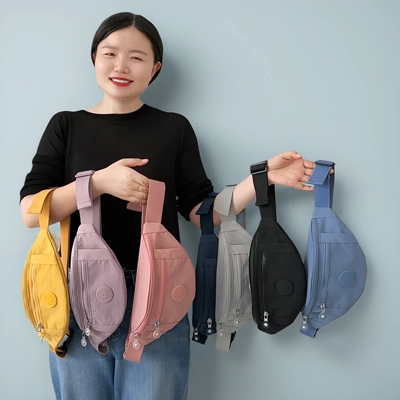 新款胸背腰挎两用包户外运动小腰包高端轻便尼龙百搭包女时尚胸包