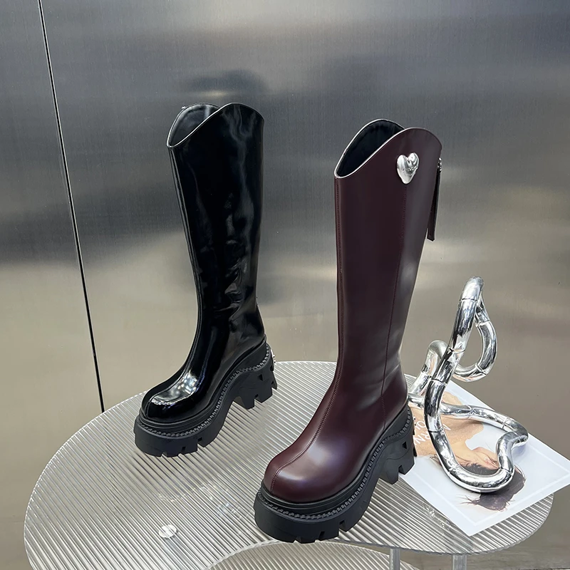 2024年冬季内增高新款高靴英伦风款显瘦增高松糕底不过膝G8887-31