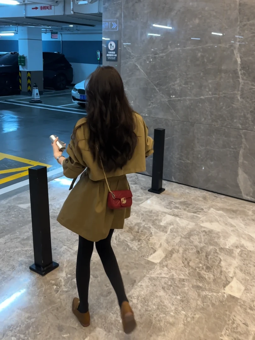 DESIRE【风衣】中长款卡其色经典款风衣外套