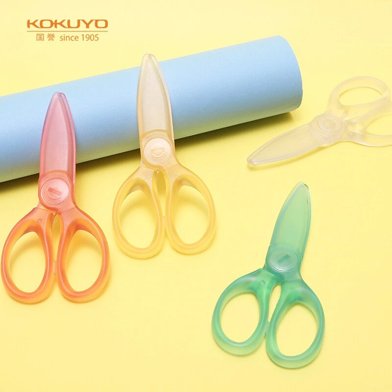 KOKUYO/国誉淡彩曲奇·儿童树脂剪防割手学生用飞特飒飒剪刃长50mm
