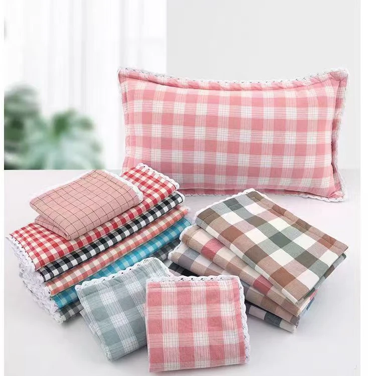 【丽丽优选】YJ宥家3772-全棉色织水洗花边枕套