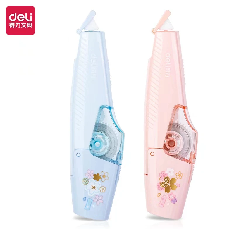 Deli/得力新疆本地仓笔型修正带进口膜带可换芯不易偏带U型嘴顺畅