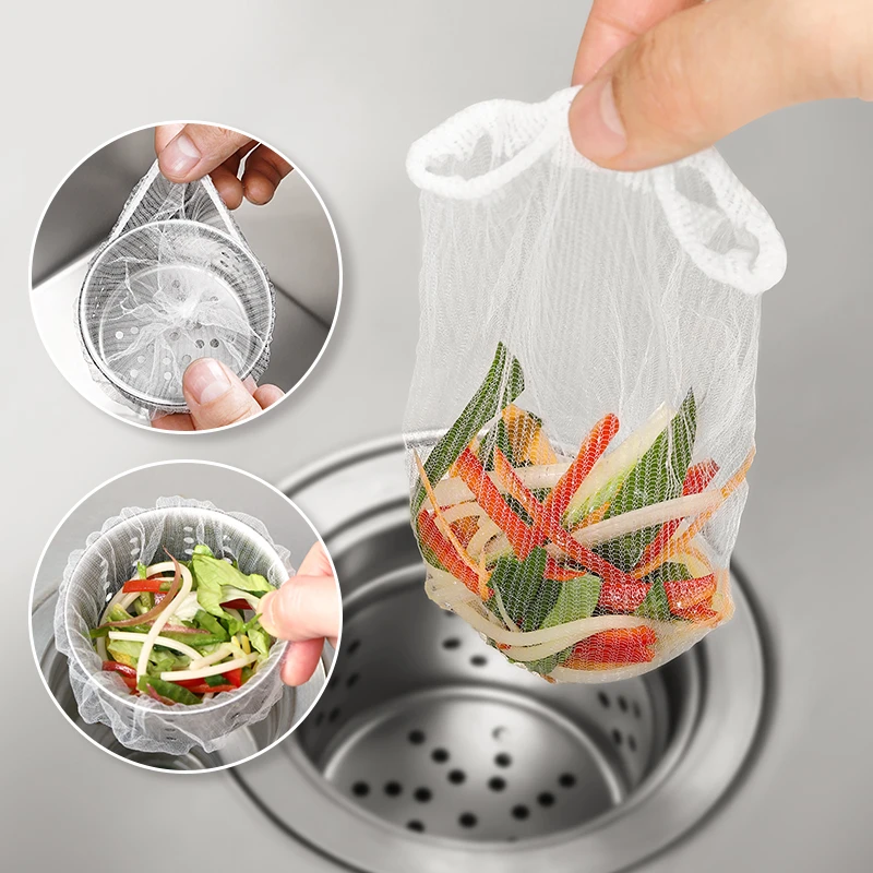 【130只装】一次性水槽过滤网袋水池下水漏网排水口堵塞洗碗槽防堵