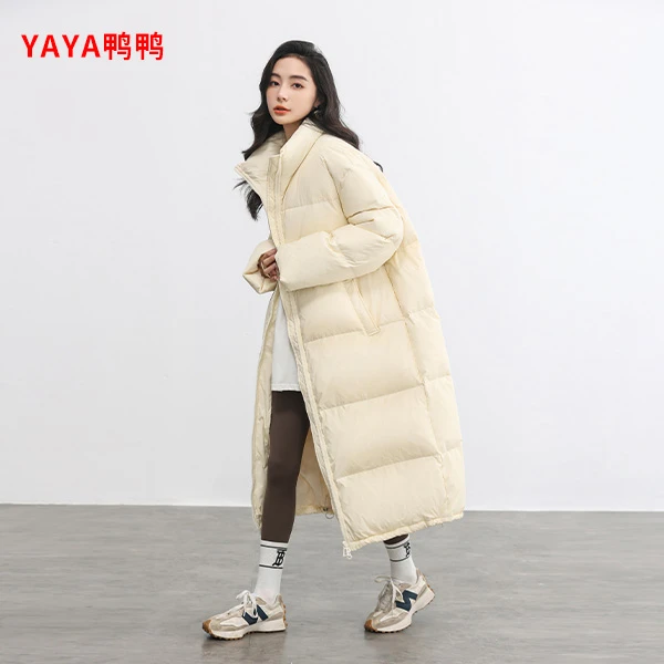 YAYA/鸭鸭2024新款冬季休闲户外保暖过膝通勤羽绒服YE3B601621E
