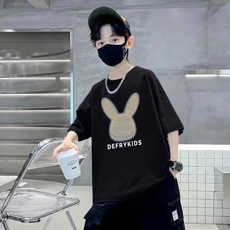 贝尔熊童装男童短袖t恤夏季儿童夏装男孩大童半袖纯棉2024新款潮