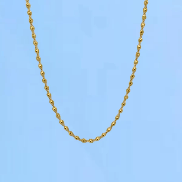 晶贵祥【足金999】光珠项链 黄金珍珠项链 足金小珠子项链 5.29克