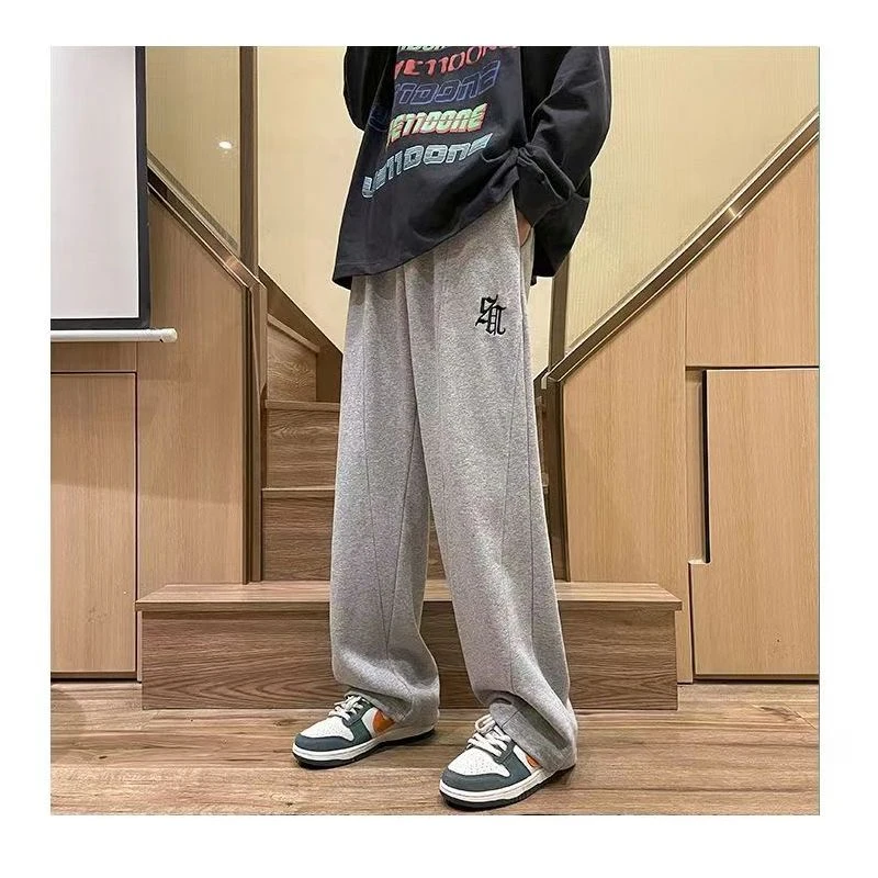 潮牌刺绣加绒运动卫裤K189