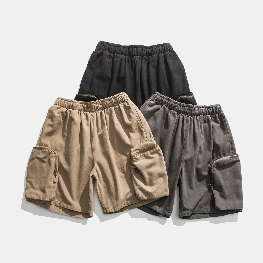 B297夏季潮牌港风ins设计感情侣百搭工装休闲运动短裤