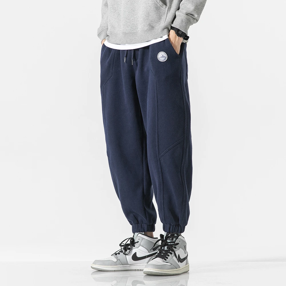 K9122日系500克重工设计感纯色简约休闲运动束脚卫裤