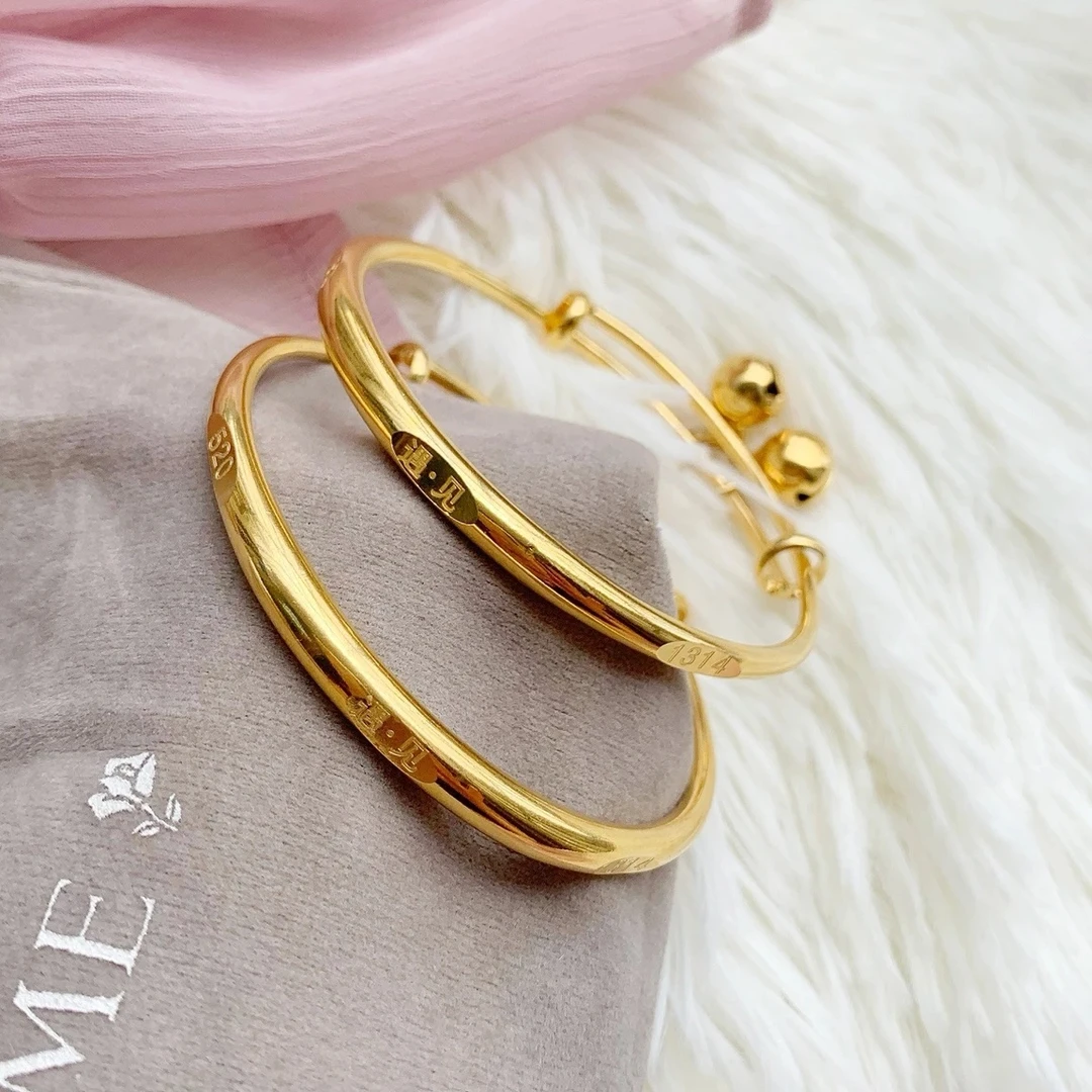 古零铜合金手镯遇见5201314手镯高级气质推拉久铜合金手环女式