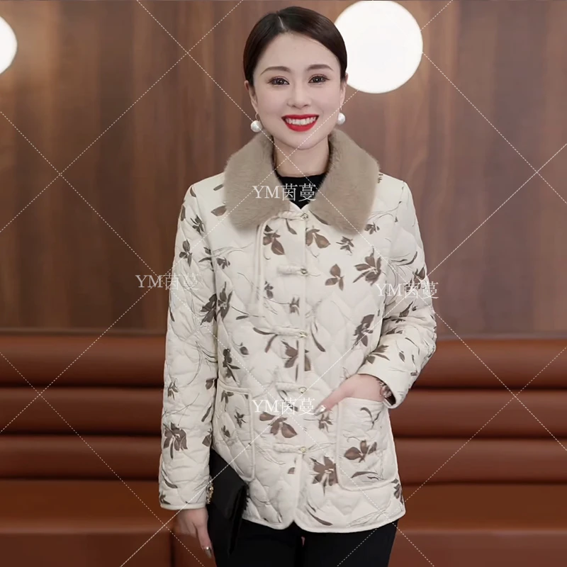 加绒加厚秋冬新款中老年女装2024大码显瘦气质妈妈装40到100岁穿