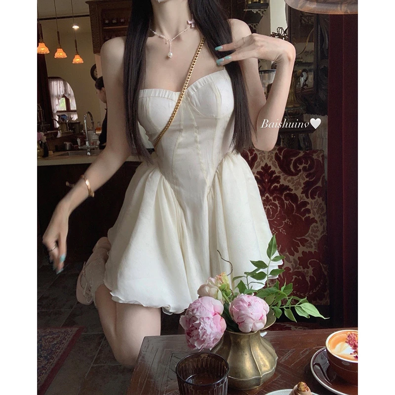 白水女【清仓】白水女黛西花园~吊带女春收腰显瘦蓬蓬裙子B30414137