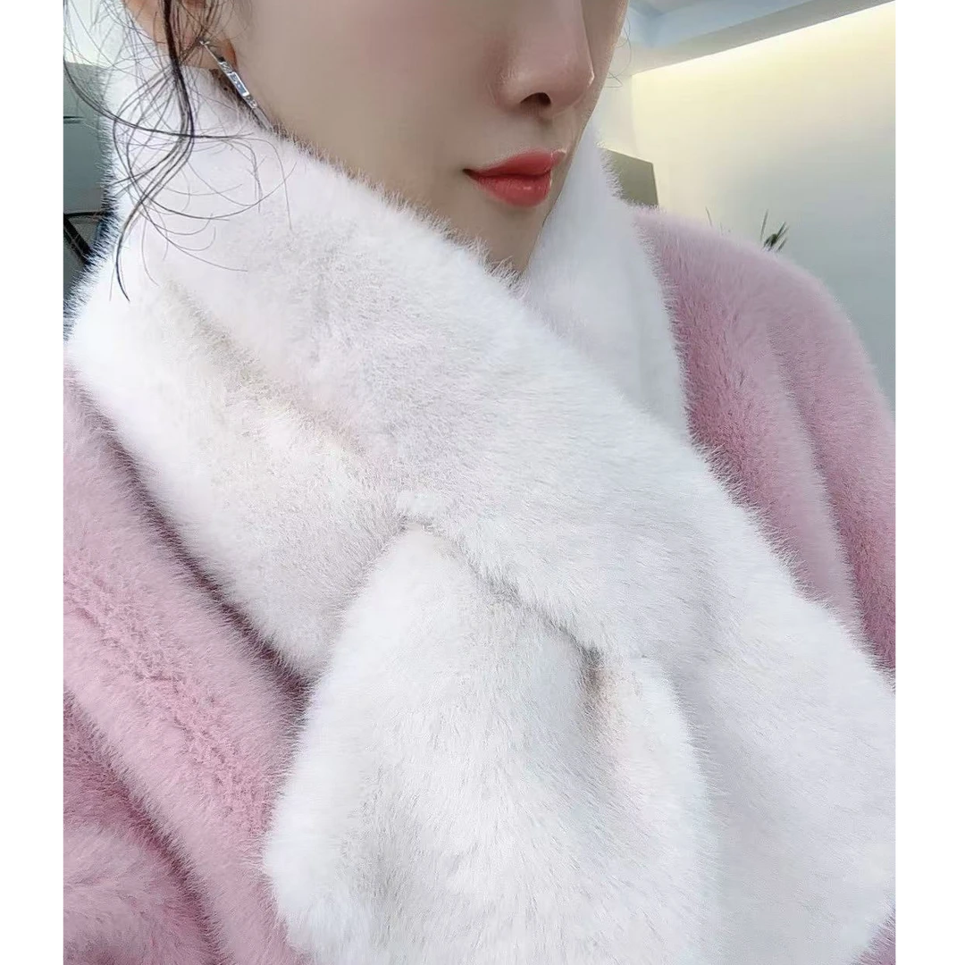 【MUCHENJIA】2024冬季新款韩版毛毛绒围脖保暖毛领MCJ1202