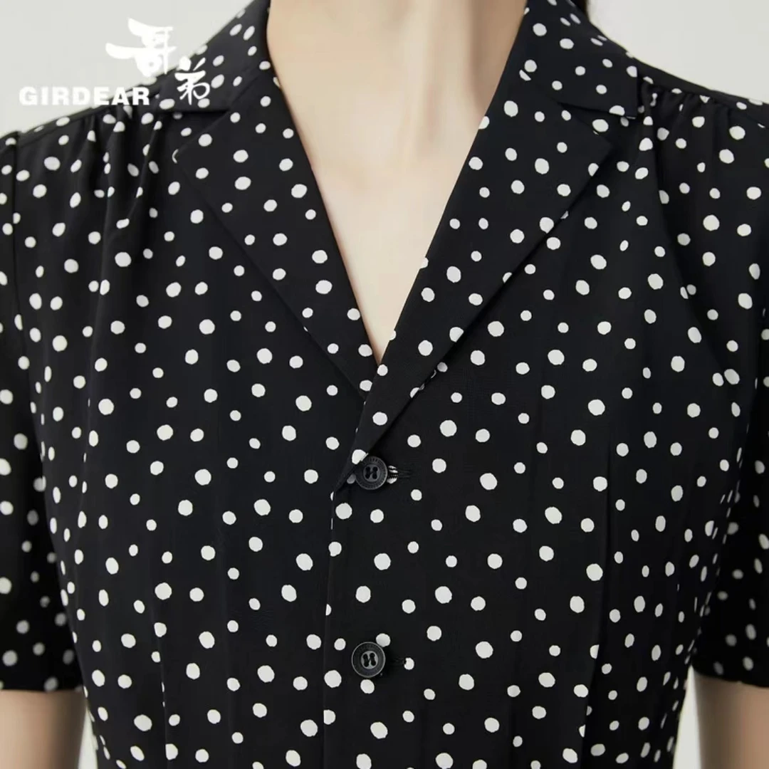 GIRDEAR/哥弟气质时尚碎花夏季新款荷叶边衬衫1301006