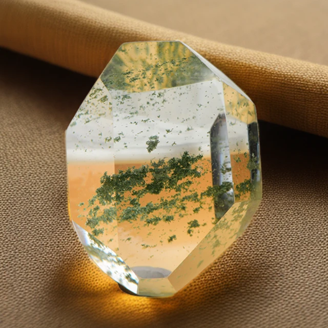 天然绿幽灵满天星随型吊坠女款挂坠手工高冰女士干净复古通透礼物