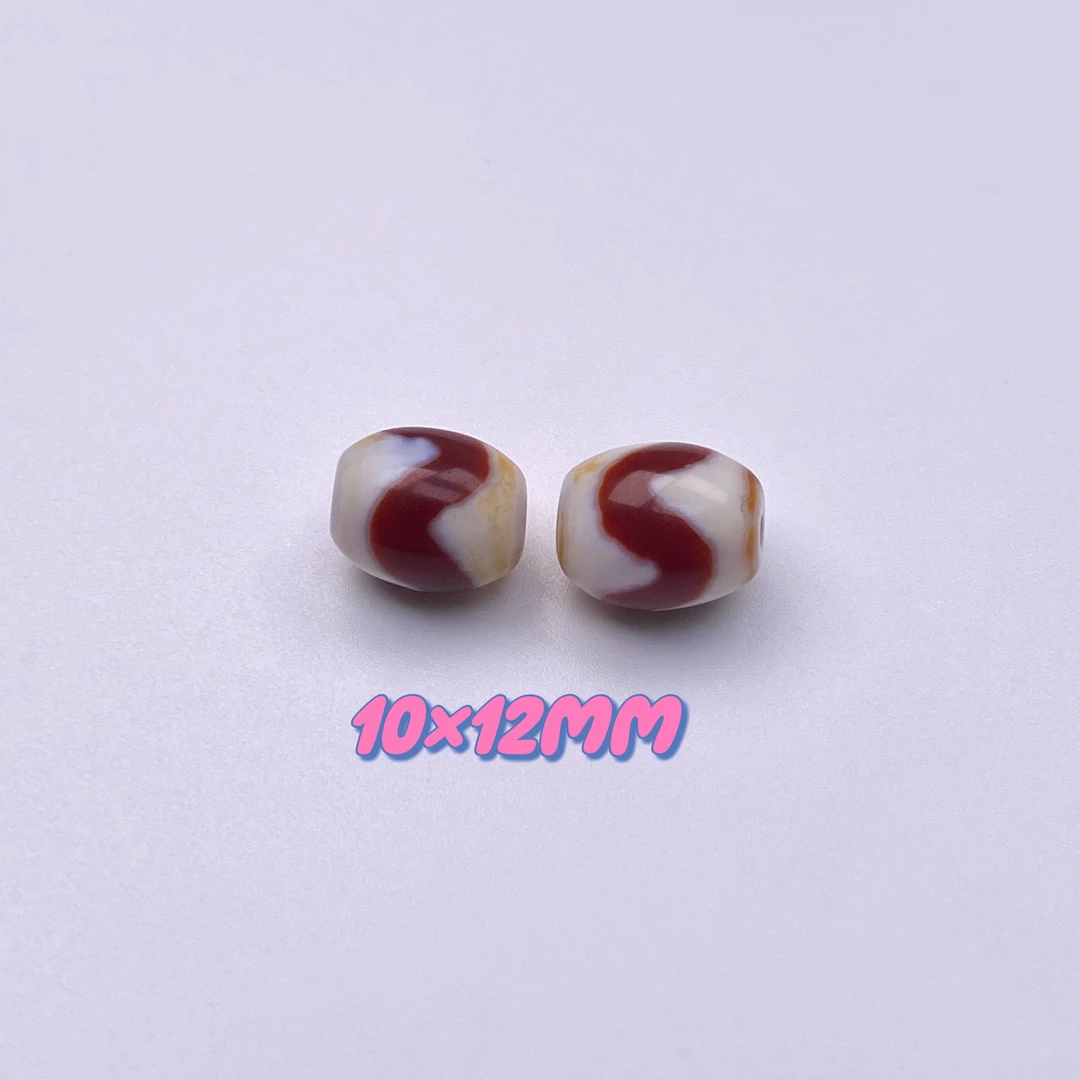 高油『虎牙达洛珠桶珠』玛瑙乳白芯10mm星月金刚菩提文玩配饰