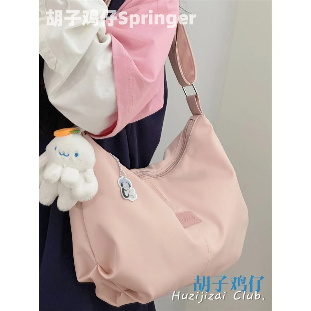 包包ins风大容量单肩包包女学院风简约百搭饺子包少女学生斜挎包