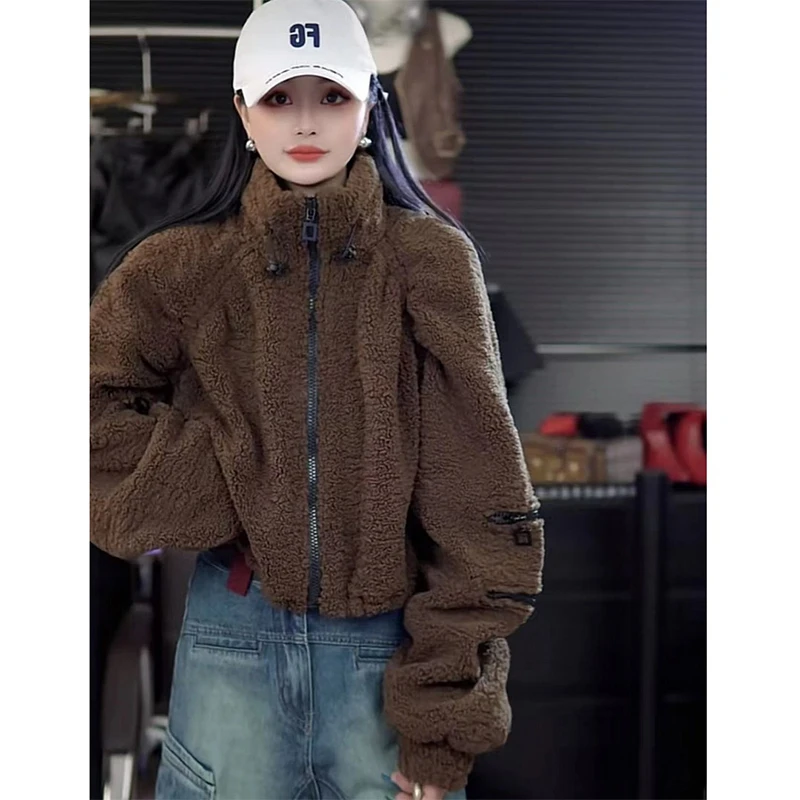 今年流行独特羊羔毛外套女秋冬复古棉袄时尚高级感棉衣棉服短款