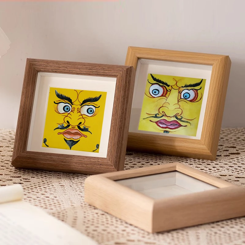 【原创】手绘唐咔风小黄财【带框】装饰画木质相框摆台方形