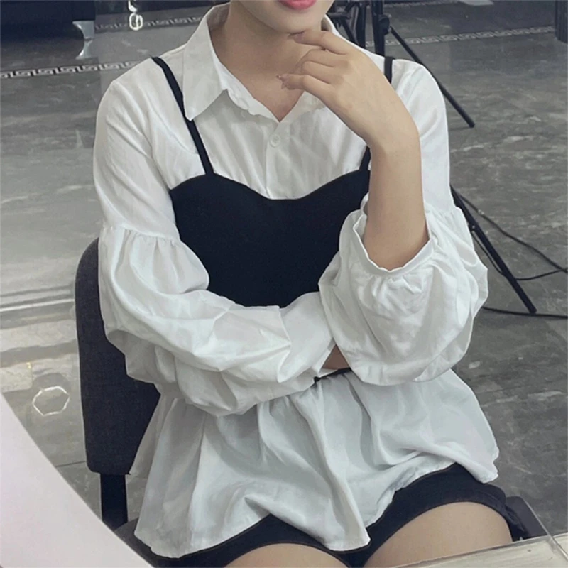 新款法式衬衫女春秋胖妹妹宽松别致上衣复古港味设计感小众衬衣潮