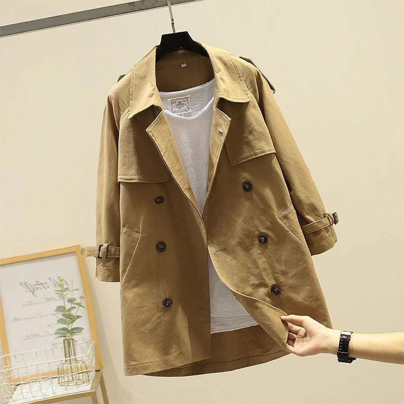 春秋新款设计感小众宽松上衣外套女新款胖妹妹洋气休闲工装风衣潮