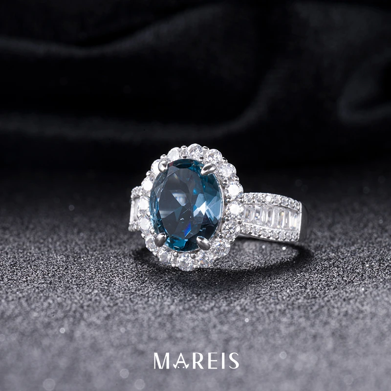 MAREIS·玛芮丝珠宝 S925银渡金 宽戒臂戒指 3.2克拉天然托帕石