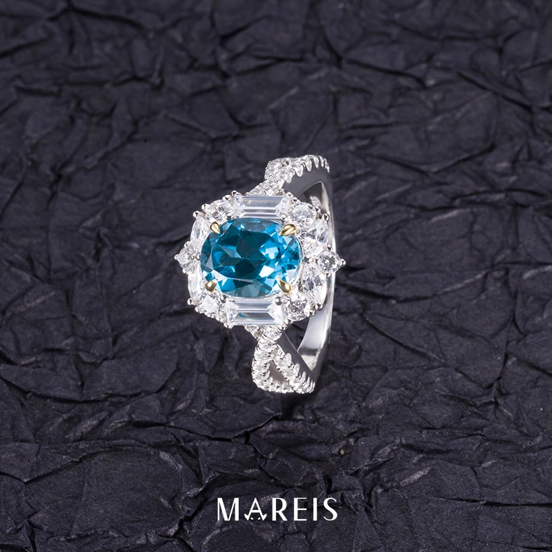 MAREIS·玛芮丝珠宝 S925银渡金 戒指 2.1克拉天然托帕石