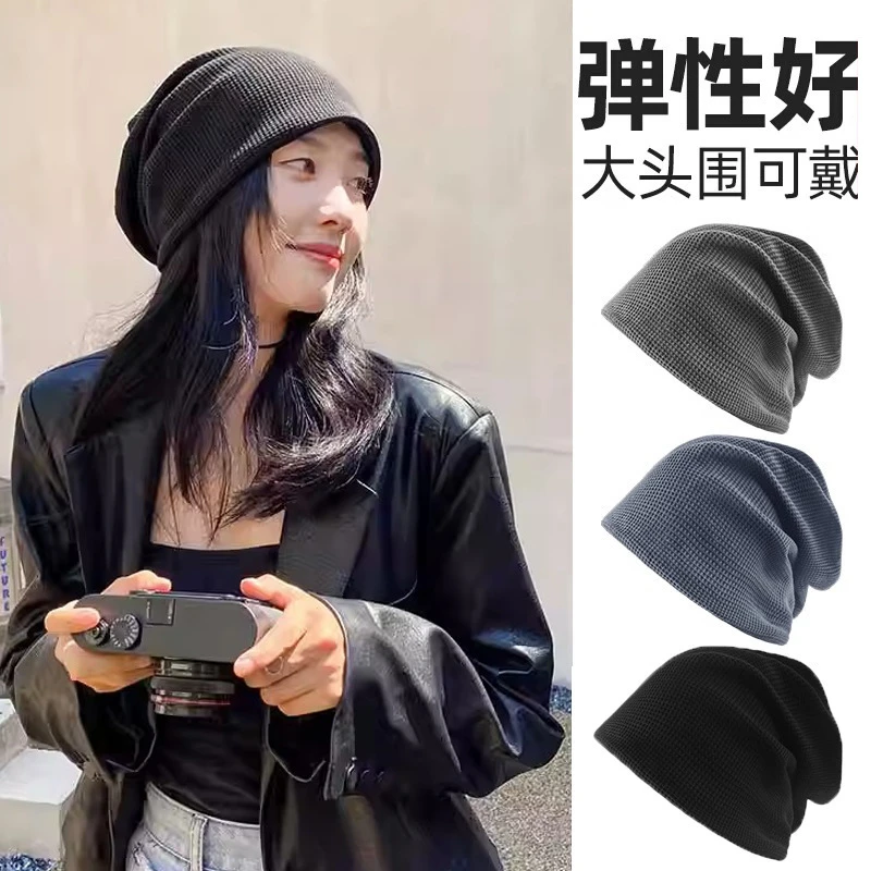 秋冬季帽子女堆堆帽大头围日系月子帽显脸小冷帽包头帽大头堆堆帽