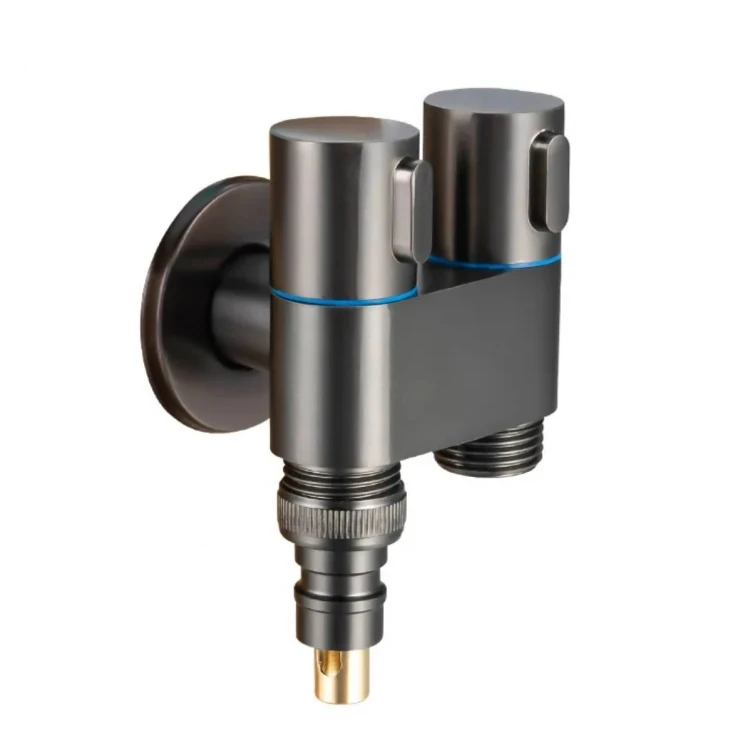 B迷你洗衣机水龙头一进二出双控角阀自动止水4分20041S多功能专用