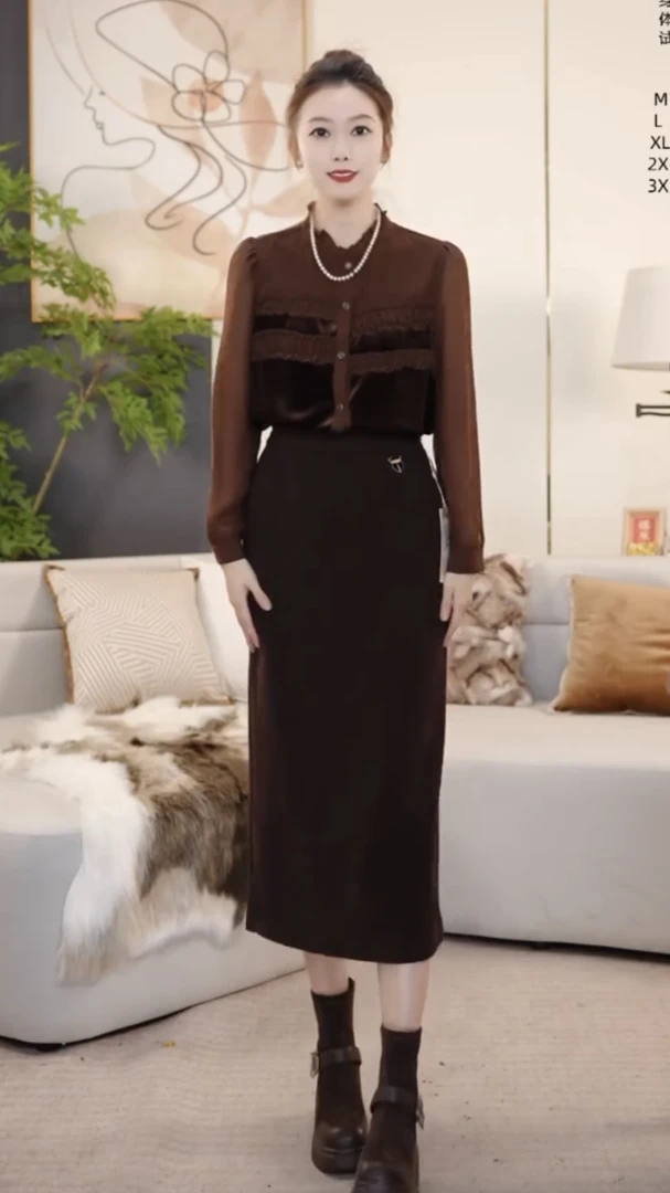 【151-160】韩版设计感百搭显瘦秋冬收腰休闲半裙女