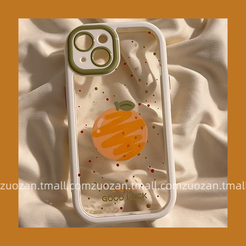 【包邮】卡通橘子适用苹果14promaxiPhone13可爱12创意11网红手机壳
