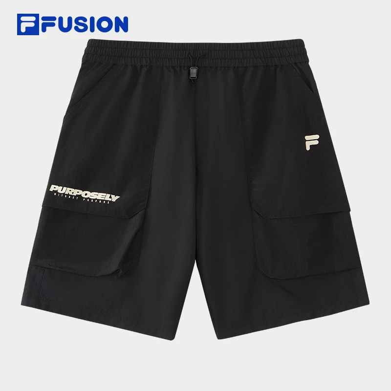 FUSION斐乐潮牌五分裤男款2024秋季新款时尚宽松休闲运动短裤