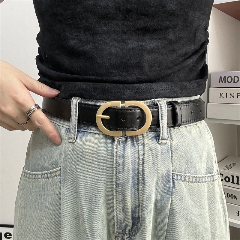 ins时尚百搭简约腰带女复古休闲牛仔裤腰带男士韩版学生潮流皮带
