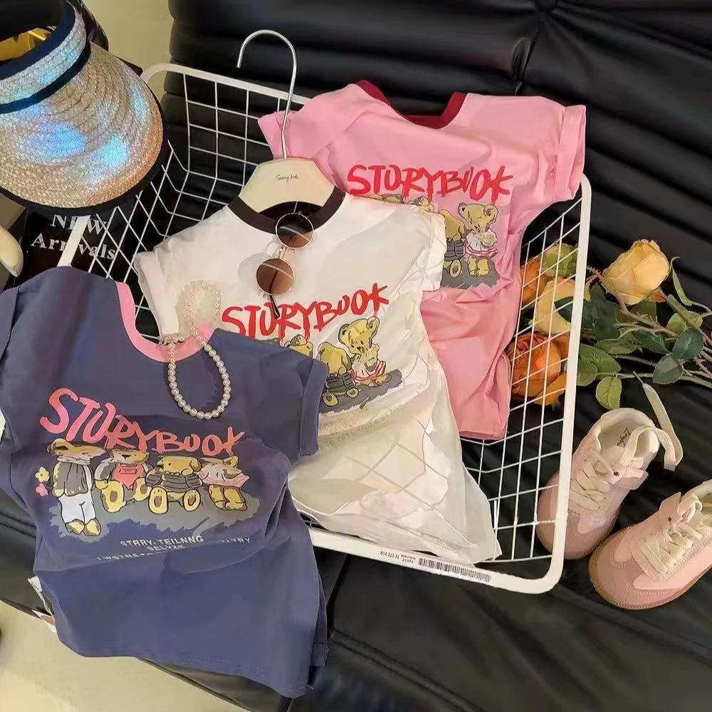 女童连衣裙儿童夏季时尚短袖裙子新品韩版女孩洋气休闲薄款T恤裙