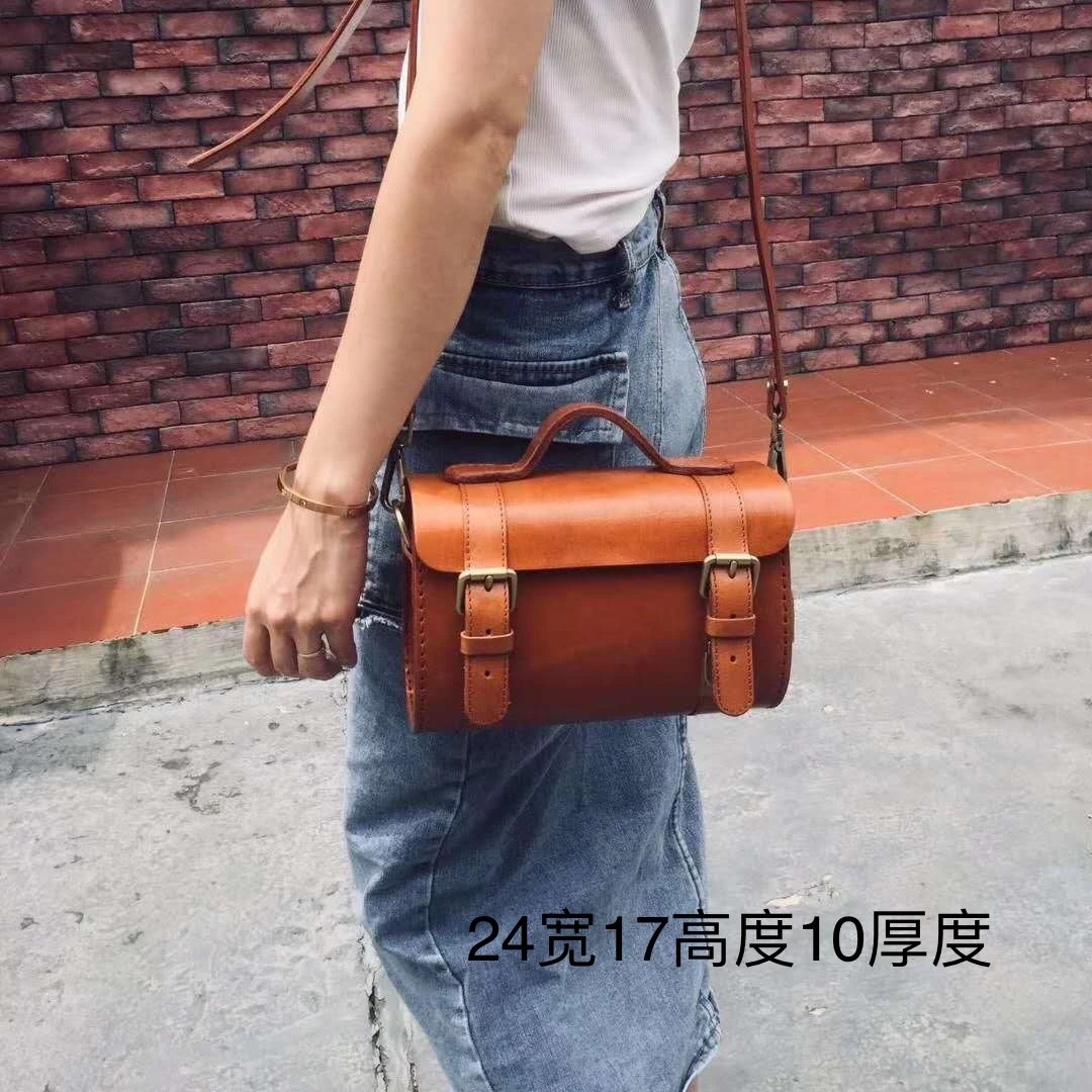 阿牧客皮具 手工包 二代剑桥邮差 斜挎包 手提包