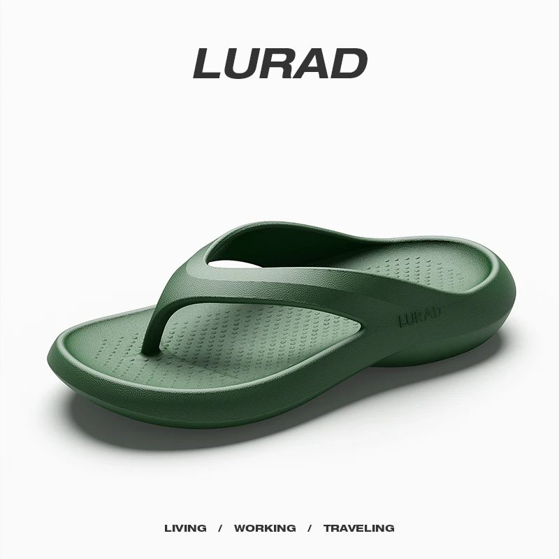 夹脚凉拖鞋厚底夏季中跟海边简约人字拖男外穿坡跟沙滩鞋潮