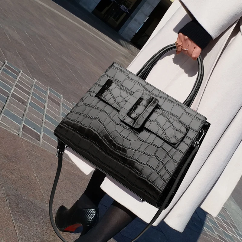 CCAMO真皮牛皮女包上档次包包压纹手提包时尚单肩包大容量通勤包