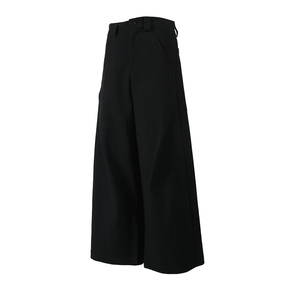 【TZ killer】Wideleg Pants阔腿裤百搭黑色廓形宽松褶皱长裤男女