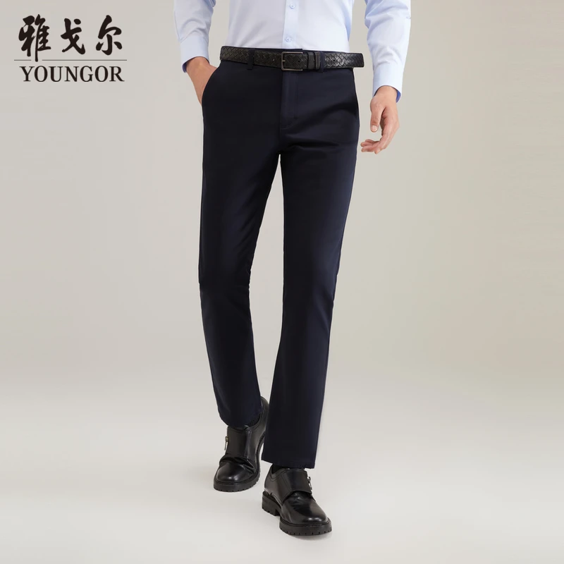 【宾霸+莱卡+DP免烫】雅戈尔男士休闲裤简约直筒标准休闲长裤319998