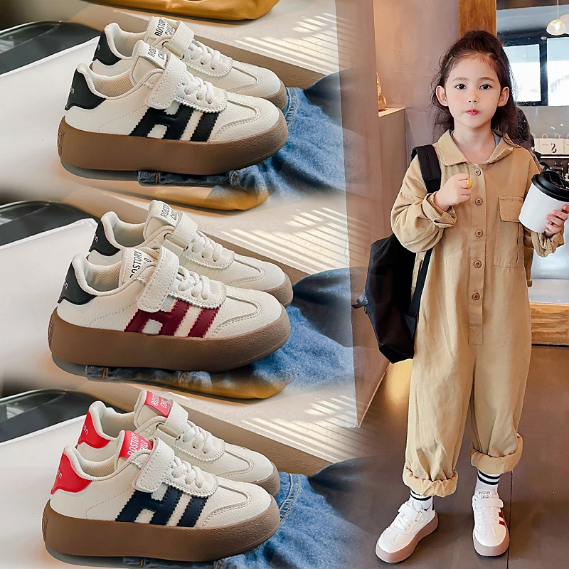 德训鞋儿童运动鞋春秋新款男童鞋子中大童女童板鞋学院风软底男孩