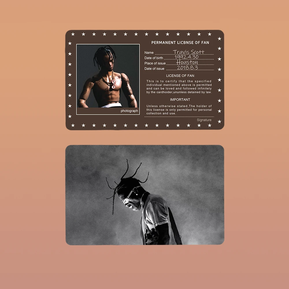 travisscott嘻哈hiphop音乐歌手卡证nfc触碰功能音乐卡片收藏挂件