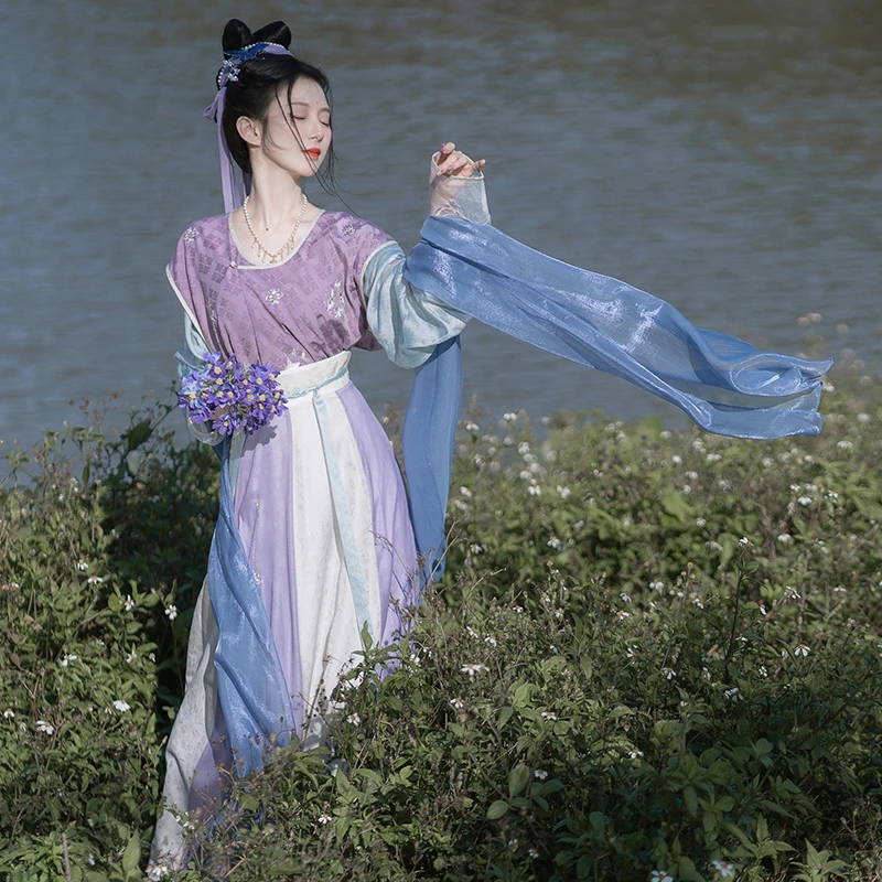 钟灵记【南歌子】春夏新唐制团花花卉蝴蝶刺绣款古风日常汉服