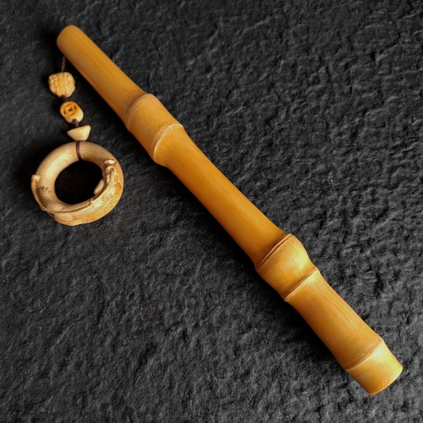 一物一图貔貅平安扣实心竹手持文玩把玩件老料小摆件手把件竹师傅