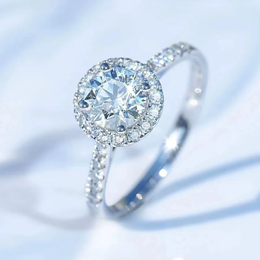 925银合成锆石戒指 S925纯银女戒-只