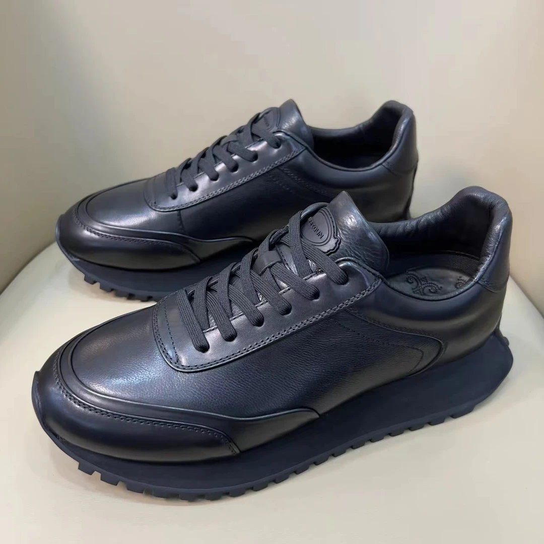 广州轻奢手工男鞋潮鞋秋季新款单鞋软底舒适防滑百搭款829-1003