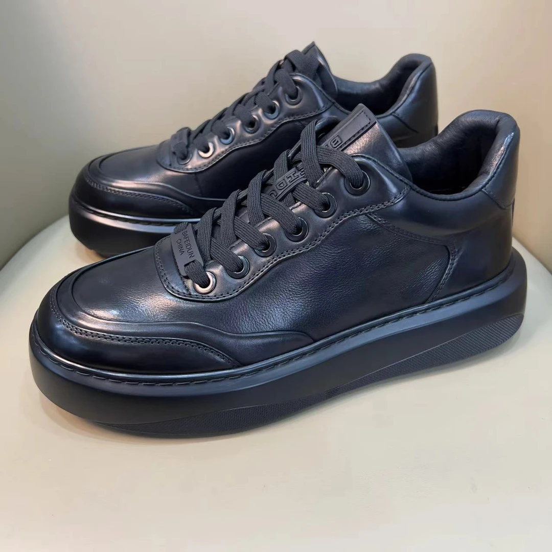 广州手工男鞋秋款单鞋百搭舒适透气时尚男鞋321-1003