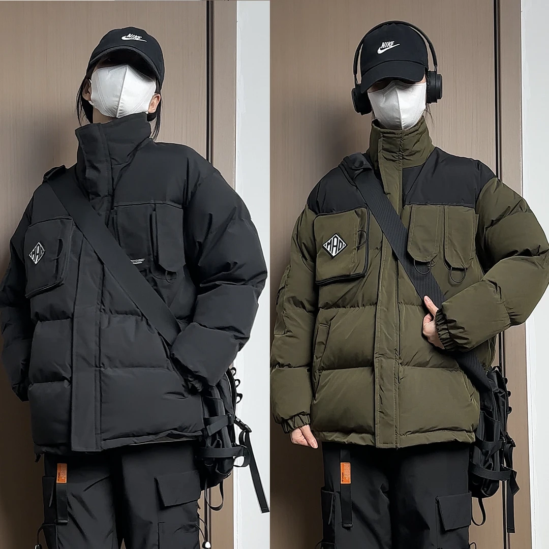 猎雀冬季棉衣加厚保暖8个口袋工装风多口袋棉服棉袄外套男女同款