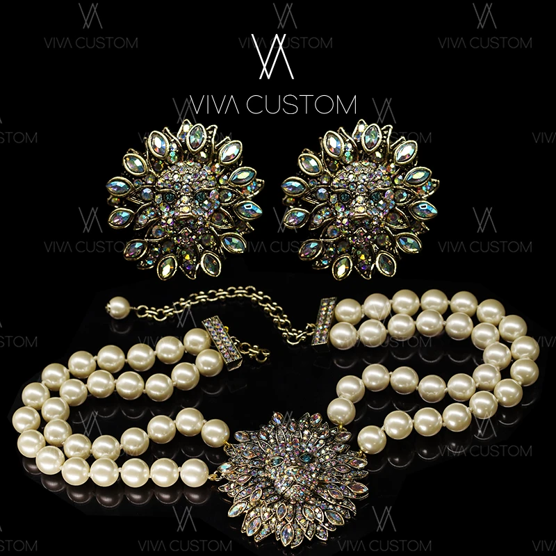 合金合成锆石项链 (HD系列)复古狮子头项链