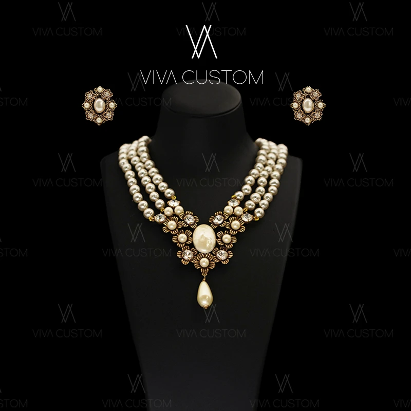 珠华旧梦系列 法式复古宫廷优雅多层珠光璀璨套装